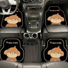 4pcs/Set Cute Cat Pattern Car Floor Mats - Universal Size, Easy To Clean, Car Interior Accessories Fit Most Vehicles, Ideal Gift For Friends