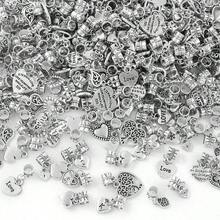 30pcs Mixed Vintage Hollow Heart Alloy Pendants, Multi-Styles Hollow Heart 3-Ring Charms Bracelets,, Keychains, Jewelry Decorations, Mother's Day - Bạc - Xem 3
