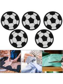 5/10 件足球熨烫/缝纫补丁、足球刺绣贴花、装饰服装、帽子、包包、牛仔裤、衬衫、连衣裙 - 彩色 - 查看 8