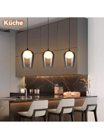 Ch elier Dining Tafel Vintage Glass Flame G9 Verlichting Hang Zwart Height Adjustable Bedroom Living Room (No Source) view 7