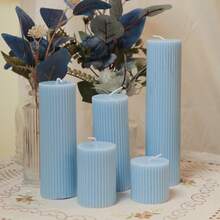 1 Peça Vela Perfumada Cilíndrica de Estilo Vintage Francês de Luxo - Fragrância Sem Fumaça, Vela Perfumada Cilíndrica de 5 cm de Diâmetro, Vela de Cera de Soja Premium Sem Fumaça, Adequada para Decoração Doméstica, Casamento, Decoração de Casamento - Multicolorido - Visão 7