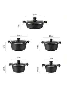 10pcs/6pcs/2pcs Set Nonstick Cookware Set, Maifanshi Aluminum Pot, Soup Pot, Frying Pan, Suitable For Home Use, Gas Stove, Holiday Party, Family Gathering, Daily Cooking