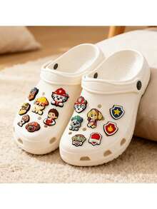 10/20/31Pcs PAW Patrol Ryder Chase Skye Anime Cartoon Shoe Charms For Clog Shoes Decoration Accessories, For Women Men Birthday Party Gift