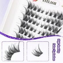 Kit de extensii de gene subțiri 96 buc, gene naturale, clustere, gene individuale, kit de extensii, tip ochi de pisică, extensii de gene naturale, tip C Curl