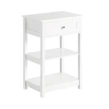 SoBuy Bedside Table Nightstand Side Table End Table Coffee Table With 1 Drawer And 2 Shelves White W45 X D30 X H68cm FBT46-W - White - View 10