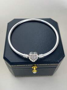 1Pc Elegant 16-22CM Real 925 Sterling Silver Love Double-Sided Head-Leather Rope-Single Loop For Women Girlfriend Gift Ladies Fine Jewellery - Silver - View 7