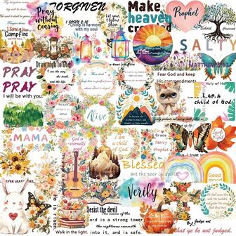 50pcs Inspirational Phrases, Text Graffiti Stickers, DIY Decorations, Account Books, Phone Cases, Computers, Water Bottles, Skateboard Stickers, Gifts