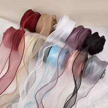 10Yards/Roll Sheer Chiffon Ribbon Organza Satin Ribbons For Gift Wrapping Decoration Wedding Bouquets Wreath Sewing Supplies