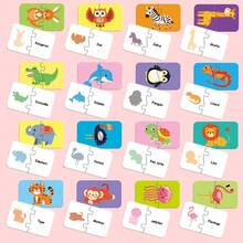 16 块带动物的益智拼图 - 适合青少年和学龄前儿童的彩色配对拼图，便携式早期学习玩具，有助于认知发展，适合青少年的礼物，青少年拼图，俏皮的设计，耐用的结构