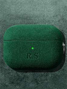 [Customized] Personalized Luxury Laser-Engraved Name DIY Custom Suede Earphone Case, Compatible With Pro 1 2 3 4 Pro 2 Pro 3 Couple Earphone Case, With Keychain.