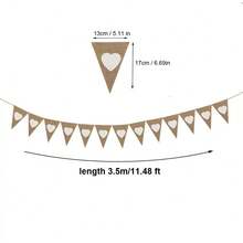 قطعة واحدة/قطعتان من أعلام مثلثة من الكتان الريفي للحب، ديكور زفاف DIY، مجرد متزوجين، لافتة شعار السيد والسيدة، قابلة للطي والعجن وإعادة الاستخدام لعدة مرات، مناسبة للأحداث الخارجية والذكرى السنوية وموسم الزفاف وديكور حفلة الزفاف، لافتة وشريط الزفاف، لوازم الزفاف