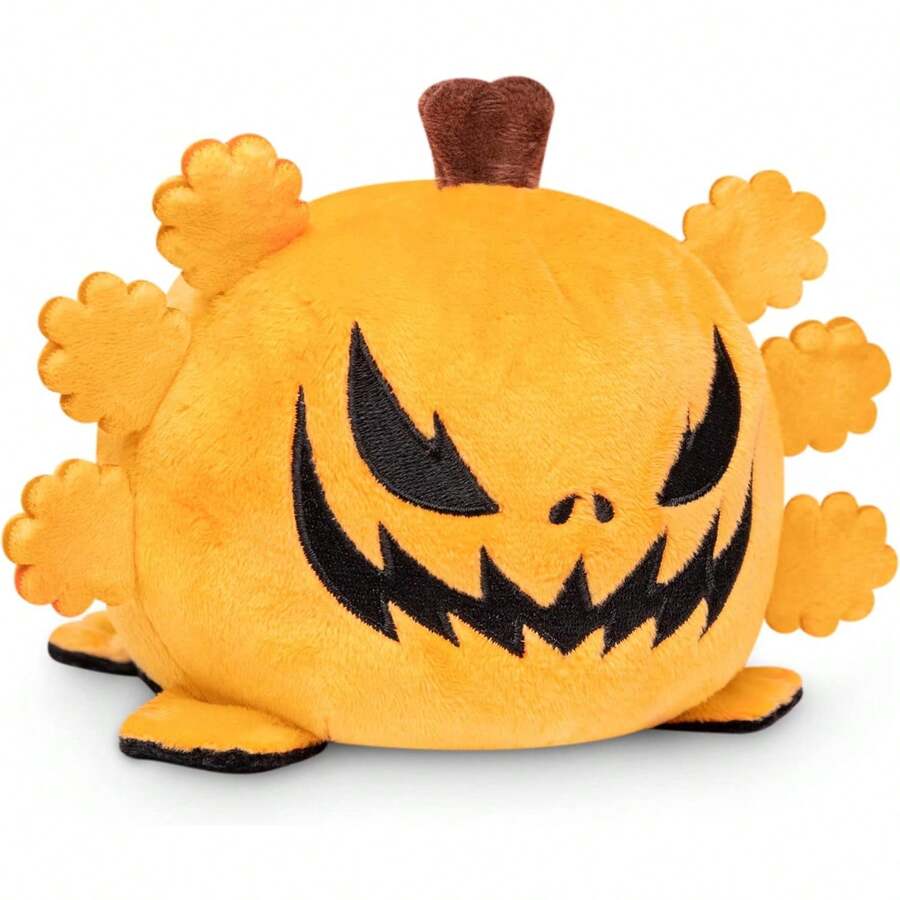 TeeTurtle - The Original Reversible Axolotl Plushie - Black + Pumpkin - Cute Sensory Fidget Stuffed Animals That Show Your Mood - Perfect For Halloween! - Axolotl nhuộm màu tím - Xem 1