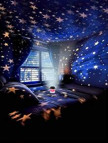 360 Degree Star And Moon Projector, Starlight Night Light Projector For Children's Room, 9 Modes, Colorful And Dreamy Starlight, Featuring The Moon And Stars - Create A Romantic Atmosphere, Perfect For Children's Room, Bedroom, Camping Or Party Decoration - Đèn chiếu sao và mặt trăng - Xem 2
