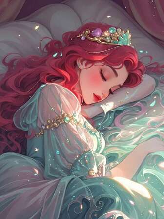 1 件 5D DIY 钻石艺术画 | 漂亮公主甜美女孩儿童墙面艺术钻石画，甜美圣诞风格手工绘画墙面装饰。DIY 马赛克套装，放松钻石画，DIY 技能和专注力练习，最佳 DIY 节日礼物