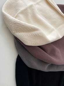 1pc Oversized Slouchy Beanie Hat For Men & Women, Minimalist Solid Color Ribbed Knit Skull Cap, Ultra-Soft Winter Headwear With Slouchy Fit, Versatile For Casual Street Style, Outdoor Activities & Daily Commute Winter Clothing