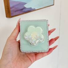 Estuche plegable para teléfono con flores de brillo y cristales de fantasía para Samsung Galaxy Z Flip3 5G/Galaxy Z Flip 4 5G/Galaxy Z Flip 5 5G/Galaxy Z Flip 6 5G/Galaxy Z Flip 7 5G, estuche plegable de moda para teléfono