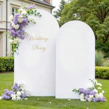 2 pezzi/Set Sfondo in tessuto elasticizzato a forma di arco, adatto per decorazioni per compleanni, archi per matrimoni, decorazioni per feste, decorazioni per cornici ad arco (solo sfondo in tessuto, senza cornice ad arco), sfondo ad arco perfetto per cerimonie di matrimonio in giardino e all'aperto, decorazioni per feste di compleanno (2m+2.2m/1.8m+2.2m)