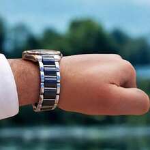 Orient Reloj de cuarzo de acero inoxidable con cristales de dos tonos y función múltiple, esfera negra con calendario de día, adecuado para uso diario, fiesta, ropa y como regalo de cumpleaños para mujeres y novias