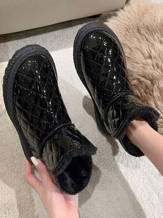 1 Pair 2025 New Women Snow Boots, Thick Sole & Lining, Winter, Size May Run Small, Suggest Ordering One Size Up