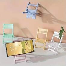 1 件可爱马卡龙手机支架，可折叠桌面装饰有趣的 Ins 椅架，便携式礼物