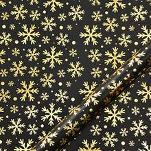 1 Roll Christmas Gift Wrapping Paper - Gold & Black Reindeer, Christmas Tree, Snowflake Pattern, Suitable For Holiday Gifts, Birthdays, Parties, Decorations, Reindeer Design, Smooth Surface, Durable Material, Decorative Packaging, Event Planning, Christmas Wrapping Supplies, Heavy-Duty Christmas Wrapping Paper, Santa Claus Wrapping Paper, Christmas Wrapping Paper Roll, Vintage Christmas Wrapping Paper