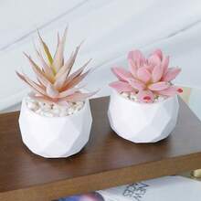 Plantas em Vaso Suculentas Miniatura Simuladas Fofas, Suculentas em Vaso, Árvores Bonsai de Suculentas Artificiais Realistas, Miniaturas de Suculentas Artificiais Decorações de Plantas Verdes de Mesa - Plantas Artificiais Duráveis e Sem Manutenção, Lindas e Realistas