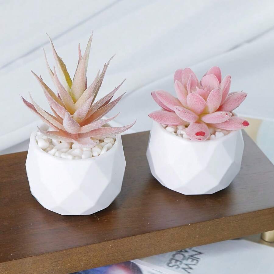 Plantas em Vaso Suculentas Miniatura Simuladas Fofas, Suculentas em Vaso, Árvores Bonsai de Suculentas Artificiais Realistas, Miniaturas de Suculentas Artificiais Decorações de Plantas Verdes de Mesa - Plantas Artificiais Duráveis e Sem Manutenção, Lindas e Realistas