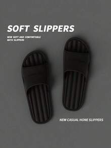 Home Bathroom Anti-Slip Slippers, Couple Casual Soft-Soled EVA Cooling Slippers, Anti-Slip, Anti-Odor And Waterproof Bathroom Bathing Slippers - Black - View 6