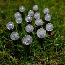 (Upgraded Larger Size) 1 Pack 20 LED Solar Powered Pathway Lights, Paper Box Packaging 3.6cm Crystal Bubble Ball, Turns Off During Daytime, Lights Up At Night, Fairy Tale Path Lights, 8 Lighting Modes For Camping, Party, Trail, Summer, Lawn, Yard, Garden, Wedding Party, Christmas Decoration