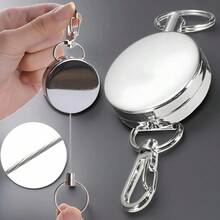 Recoil Buckle Keyring Holder - Resilience Steel Wire Rope Retractable Spring Key Ring Anti-Lost Outdoor Accessory Gifts For Women