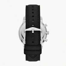 Ceas bărbătesc Fossil FS6023 cu cuarț la modă - cristal mineral rezistent la zgârieturi, curea din piele neagră, rezistență la apă 50 m, carcasă din oțel inoxidabil, cadran alb - lansare exclusivă - alb - Vizualizare 3