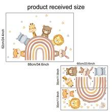 2pcs Cartoon Cute Animal Bear, Deer, Rabbit, Squirrel Wall Stickers, Self-Adhesive PVC Decals For Bedroom, Living Room, Home Decor Room Decor Bedroom Decor Kitchen Decor Wall Decor