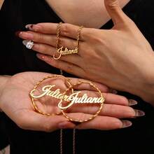 Stainless Steel Double Layer Butterfly Necklace, Personalized Heart English Letter Choker Necklace Pendant, Ideal Gift For Couples, Friends, Family, Mother's Day, Fashion, Autumn, Minimalist, Casual, Vintage Customized, Unique Gift For Girlfriend, Mom, Family, Friends, Daughter For Anniversary, Valentine's Day, Mother's Day, Birthday, Graduation, Daily Wear, Wedding, Prom - Gold - View 2