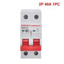 2 Poli (2P) Interruttore di circuito solare CC con protezione da sovraccarico e cortocircuito - Interruttore di circuito industriale pesante montato su guida DIN, adatto per pannelli solari, sistemi di energia rinnovabile, telecomunicazioni - Compatibile con 6A/16A/20A/32A/40A/50A/63A - Senza fusibile richiesto, design compatto, struttura durevole, specializzato in ingegneria elettrica