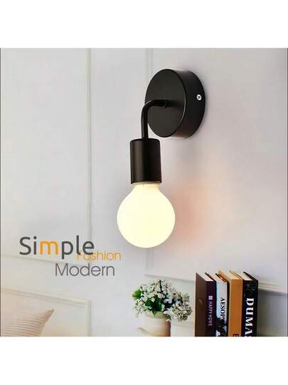 Rustic Metal Wand Lamps, E27 Base, Semi Recessed Installation, 60W, Bulb Not Included, 110V 240V view 3