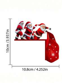 1 pièce Autocollant de fenêtre statique Père Noël, Décoration de Noël à fixation statique, avec motif Père Noël et cadeau, sans résidu, autocollant amovible pour porte et fenêtre de la maison, facile à appliquer, en matériau PVC, décoration de Noël, convient pour la décoration de Noël, les cadeaux de Noël, la décoration de la maison pour Noël, la décoration saisonnière, les fournitures pour fête de Noël, la décoration intérieure pour les fêtes, des fournitures de décoration de Noël parfaites