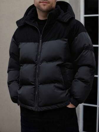 男士长袖新款防风加厚保暖休闲连帽羽绒服