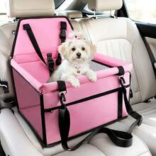 Asiento de coche para mascotas - Elevador de seguridad plegable para gatos y perros | Transpirable y fácil de limpiar con espacio amplio | Se ajusta a los asientos delanteros y traseros, fácil de ensamblar