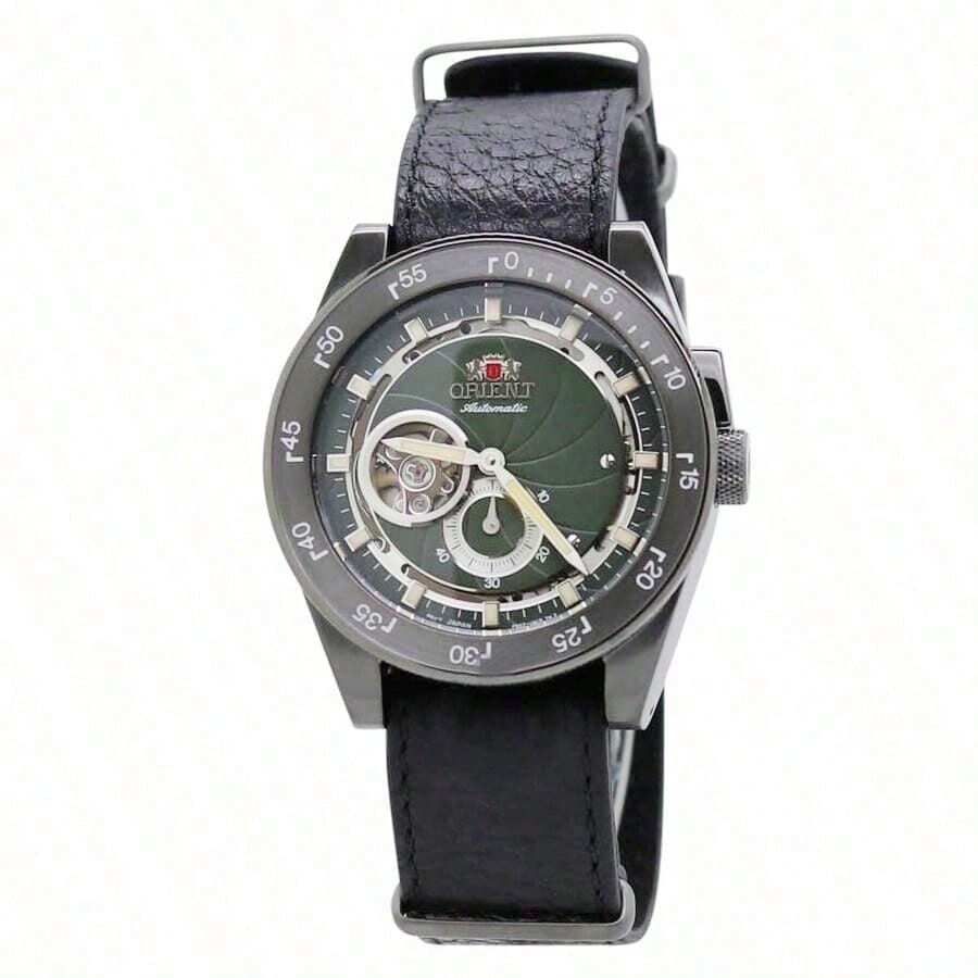 Orient Watches Men Automatic Watch For Men Classic Black Dial Leather Strap Dress Watch RA-AR0202E10B