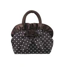 Ruffle Handbag For Women Cute Dots Print  Clutch Purse Lightweight Tote With Handles - Cà phê nâu - Xem 2