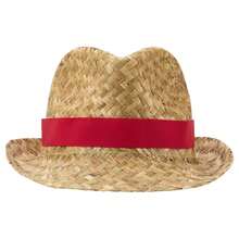 Floso Unisex Adult Pricus Straw Sun Hat (Natural/Red) - White - View 4
