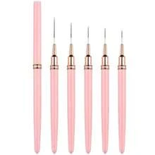 Affordable Cheap 5Pcs Pink Superfine Nail Art Brush Set |   French/Stripe/UV Gel Liner – For Nail Salons, Back To School