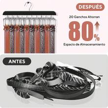 Colgador de Cinturón para Armario, 2PCS Percha de Cinturón, Organizador Cinturones con 20 Ganchos, Cinturón Giratorio Lazos Perchas Ahorra Espacio, Percha Multifuncional para Cinturón, Corbata, Gorro - 1 - Ver 2