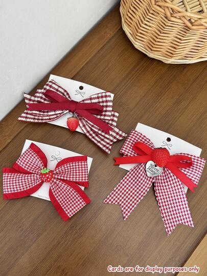 قطعة واحدة من اكسسوارات الشعر للنساء بتصميم أنيق وأنثوي وعصري، بتصميم شريطي مربع أو مخطط أو رباط دانتيل أو شكل فراولة أو قلب أو فيونكة، مصنوعة من سبيكة معدنية، مناسبة للارتداء اليومي أو المناسبات الخاصة كالأعياد والتجمعات والتسوق والتصوير الفوتوغرافي، هدية مثالية للصديقة المقربة، مشبك شعر، مشبك بطة، اكسسوارات شعر جميلة