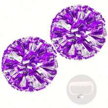 2 piezas Porristas sosteniendo bolas con pompones y cintas, props para espectáculos de danza, props para juegos de danza cuadrada, para fútbol, baloncesto, fútbol y actuaciones deportivas, deportes de equipo, danza y animación