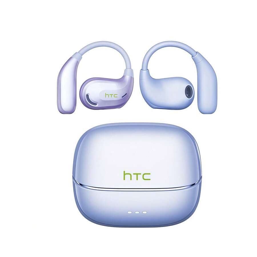 HTC NE18 Open-Ear Bluetooth Earphones, VR-Grade Spatial Audio, Dolby Atmos, Long Battery Life, IP-Rated Sweat And Water Resistance, A Must-Have For Business Travel, Purple
