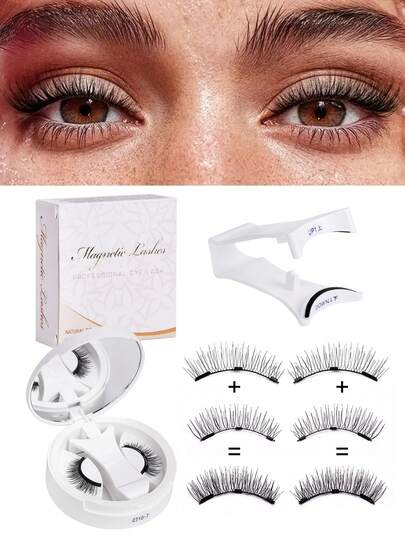 1 paire de faux cils magnétiques sans colle ni eye-liner nécessaires - maintien magnétique, volume et longueur naturels, faux cils réutilisables pour le maquillage de tous les jours et de fête - coffret idéal pour les débutants et les professionnels