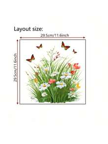 1 buc autocolante de perete cu flori de iarbă și fluturi autocolante decorative autocolante din PVC autocolante detașabile autoadezive ușor de rupt decorațiuni interioare dă-ți viața un aspect nou autocolante de decorare de sărbători cadouri de ziua de naștere de absolvire decor de perete decor cameră