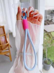 1 pieza Llavero de teléfono minimalista con bloques de color, correa universal para funda de teléfono, llavero de coche creativo