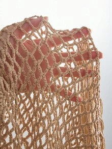 Bellisia Conjunto de xale de crochê dourado feminino para resort, praia para férias de verão